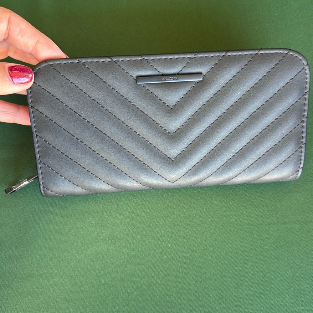 ALDO black zipper around wallet